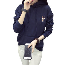 Load image into Gallery viewer, Fashion Deer Embroidery Hoodies Casual Sweatshirts Hoodie for Women