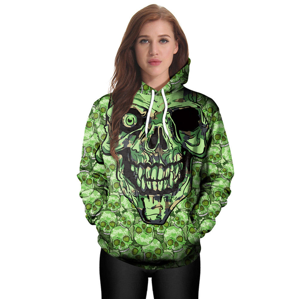 Hoodies Print Pullover Skull Hoodie Sweatshirt Pullover Tops