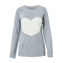 Load image into Gallery viewer, Sleeve Sweater Heart Patchwork Winter Thin Knitwear Pullover Sweters Women