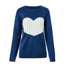 Load image into Gallery viewer, Sleeve Sweater Heart Patchwork Winter Thin Knitwear Pullover Sweters Women